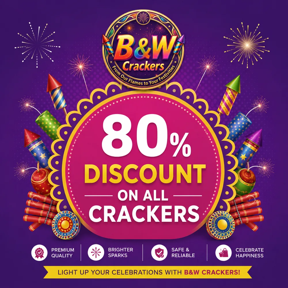 80% discount on MRP on all B&W Crackers
